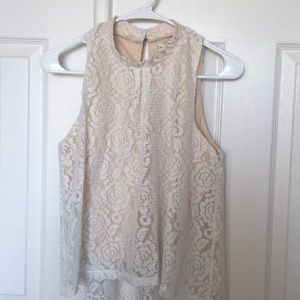 Cream Lace Halter Top